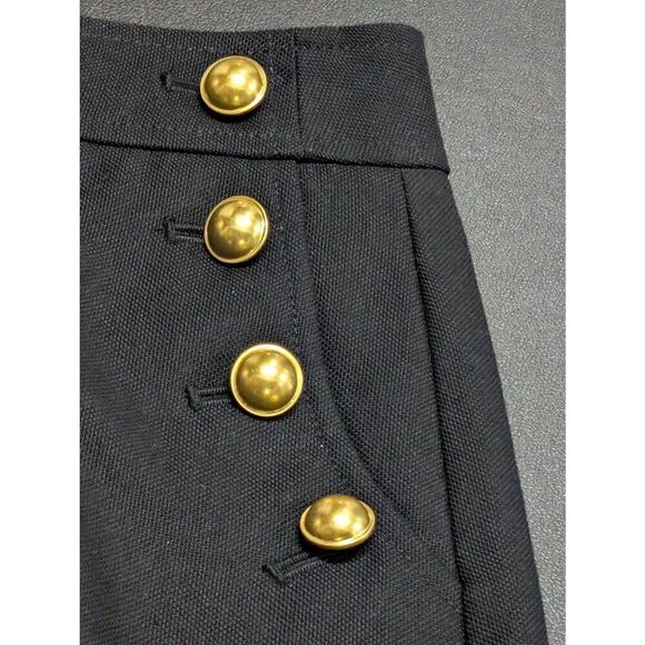 Ann Taylor Loft Women Black Straight Fit Decorative Button Zip Pencil Skirt 4 - Picture 4 of 6
